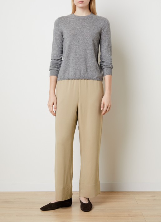 TOTEME Mid waist straight fit loungebroek met steekzakken - voorkant 5 zand