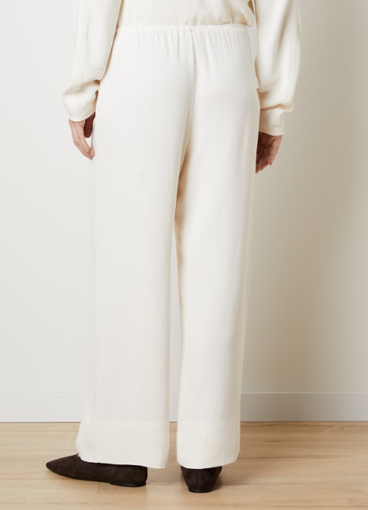 TOTEME Mid waist straight fit loungebroek met steekzakken - achterkant 5 gebroken wit
