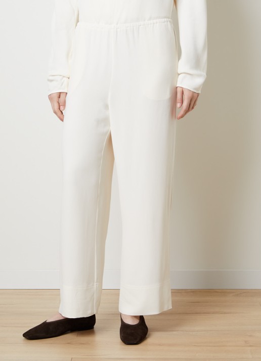 TOTEME Mid waist straight fit loungebroek met steekzakken - detail gebroken wit