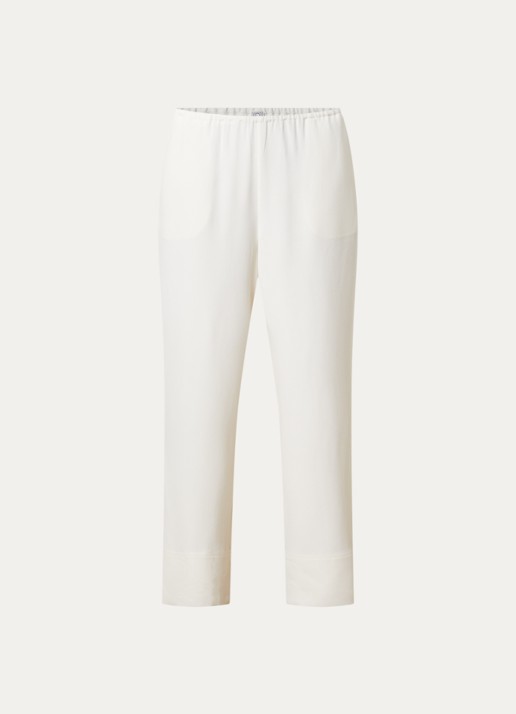 TOTEME Mid waist straight fit loungebroek met steekzakken - voorkant 3 gebroken wit