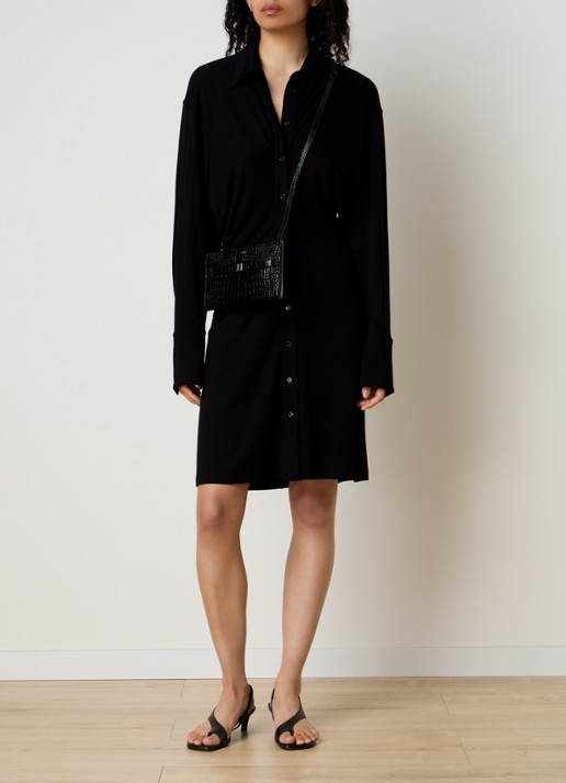 TOTEME Midi blousejurk van jersey - voorkant 2 zwart