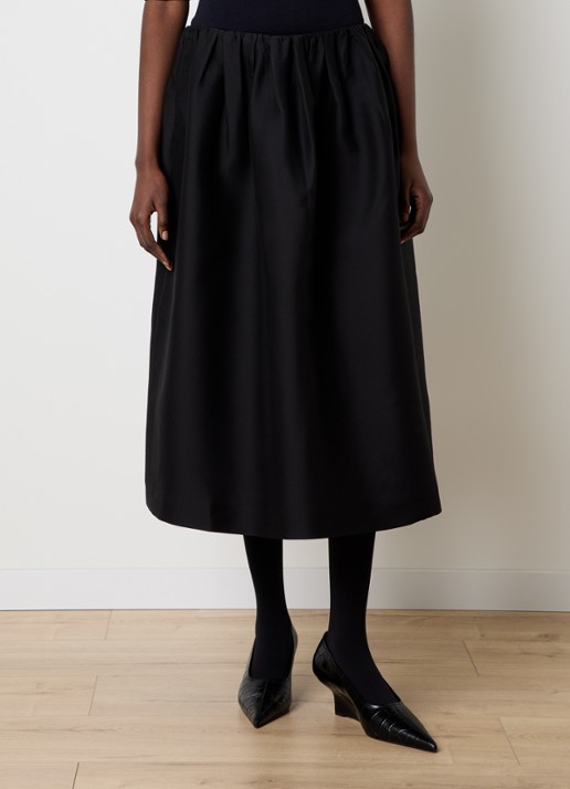 TOTEME Midi rok in zijdeblend met steekzakken