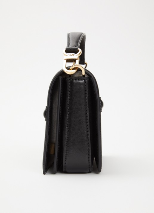 TOTEME Mini T-flap handtas van leer - detail 3 zwart