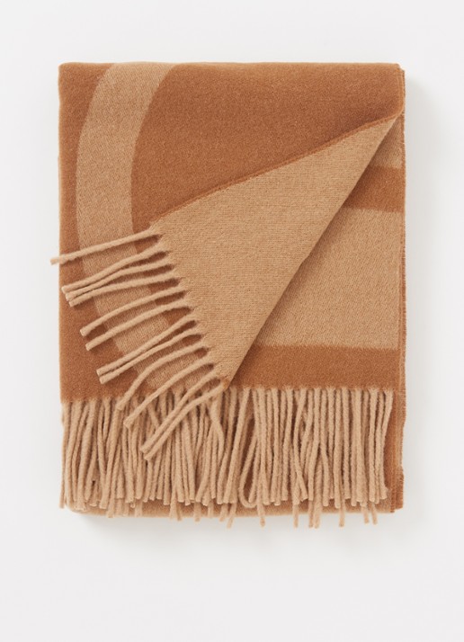 TOTEME Monogram sjaal van wol 200 x 50 cm - voorkant camel