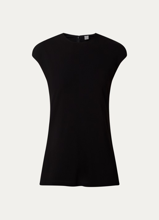 TOTEME Mouwloze top met stretch - voorkant 3 zwart
