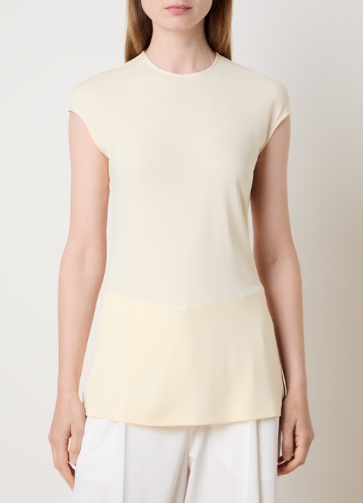 TOTEME Mouwloze top met stretch - detail ivoor