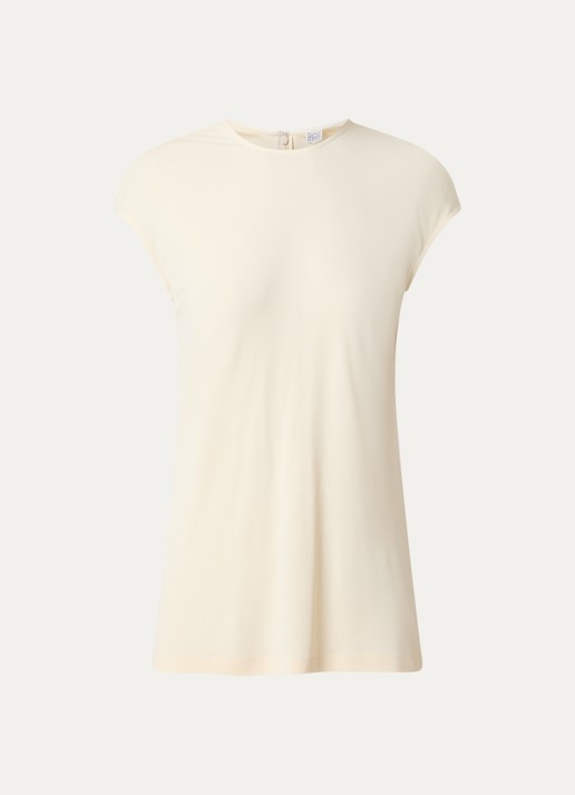 TOTEME Mouwloze top met stretch - voorkant 3 ivoor