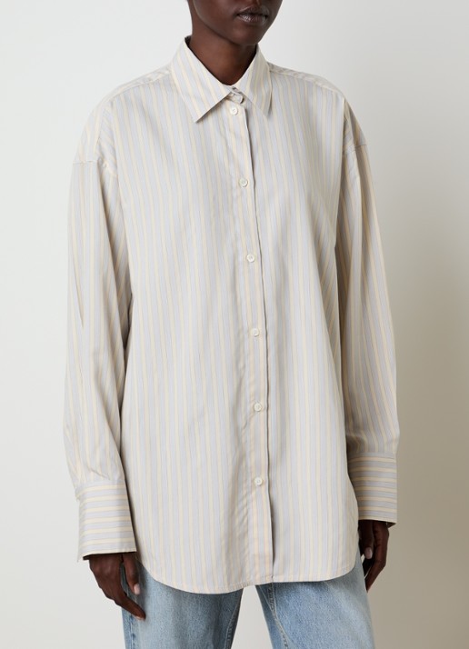 TOTEME Oversized blouse in zijdeblend met streepprint