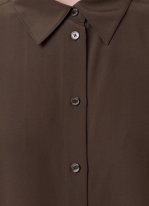 TOTEME Oversized blouse van zijde - detail 2 bruin