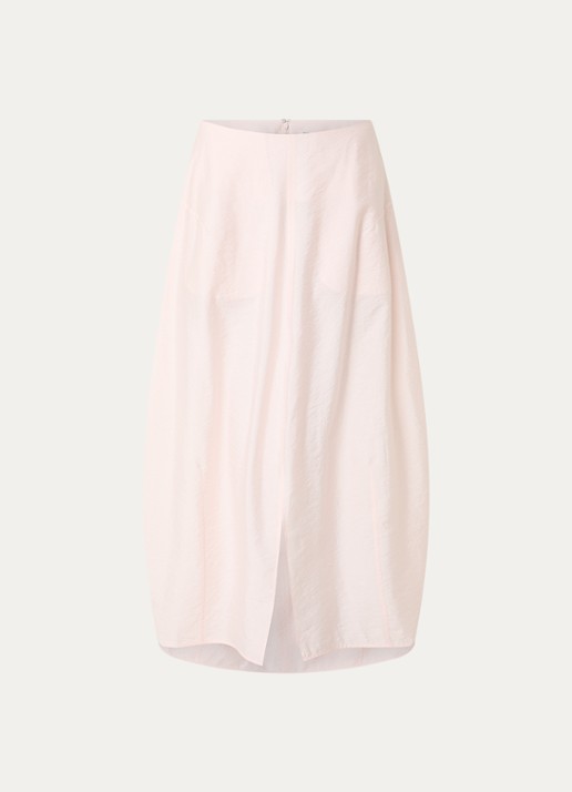 TOTEME Parachute maxi rok van zijde met split - voorkant 4 lichtroze