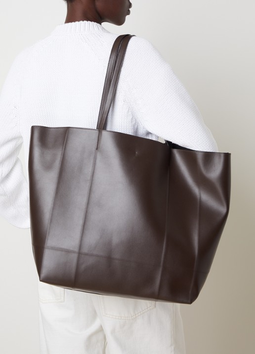 TOTEME Roam shopper van leer - voorkant 7 donkerbruin