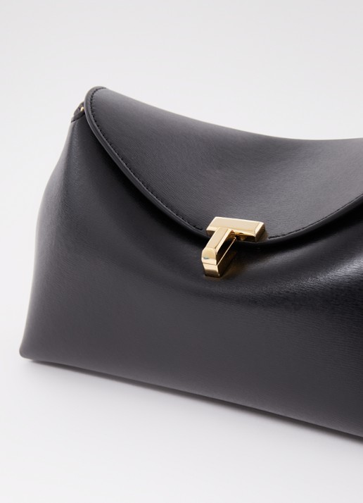 TOTEME T-Lock clutch van leer - detail 4 zwart