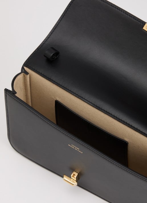 TOTEME T-Lock crossbodytas van leer  - detail 2 zwart