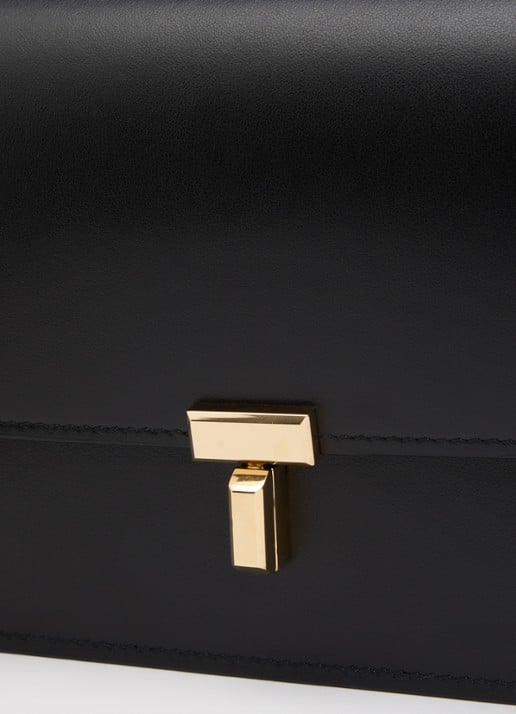 TOTEME T-Lock crossbodytas van leer  - detail 4 zwart
