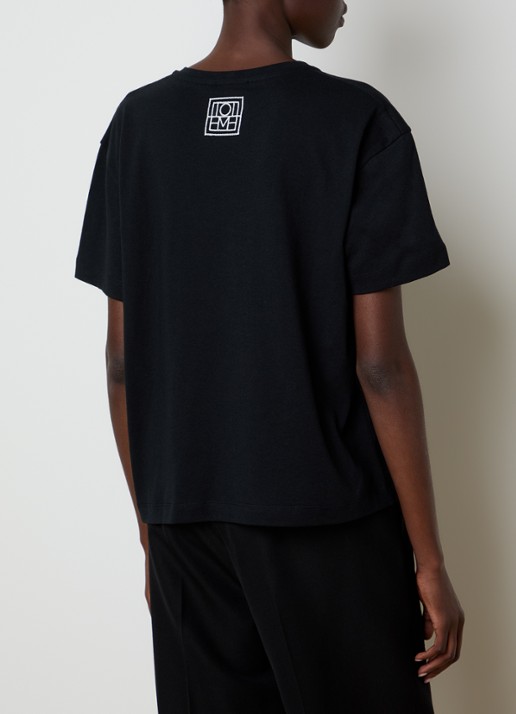 TOTEME T-shirt met ronde hals - achterkant 3 zwart