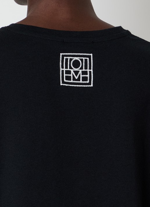 TOTEME T-shirt met ronde hals - detail 5 zwart
