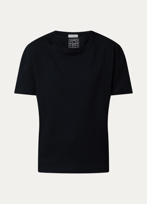 TOTEME T-shirt met ronde hals - voorkant zwart