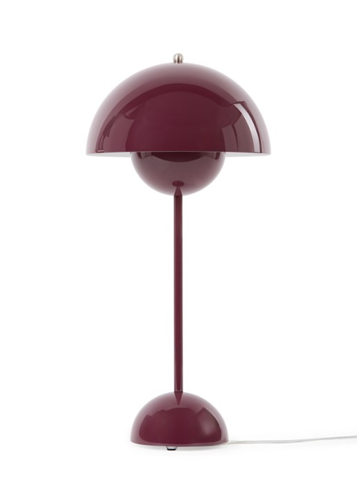 &Tradition FlowerPot VP3 tafellamp 50 x Ø23 cm - voorkant aubergine