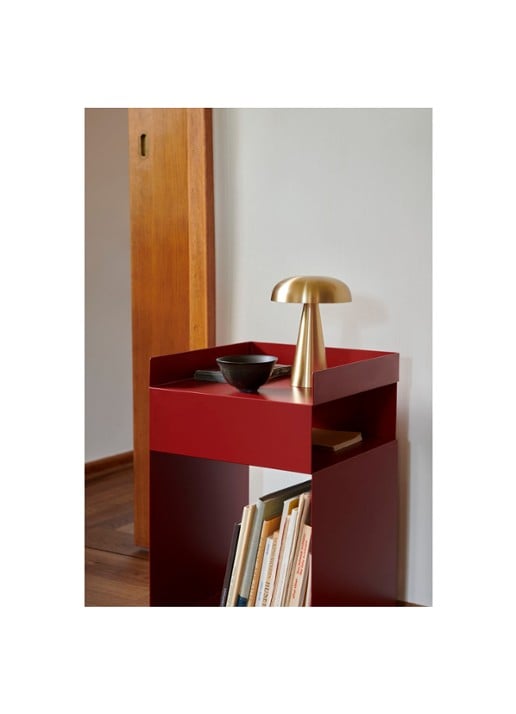 &Tradition Rotate SC73 bijzettafel 35 x 35 cm  - voorkant 2 donkerrood