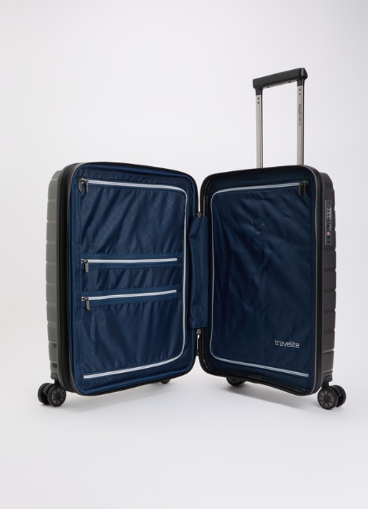 Travelite Air Base S vergrootbare spinner 55 cm - voorkant 6 donkergrijs