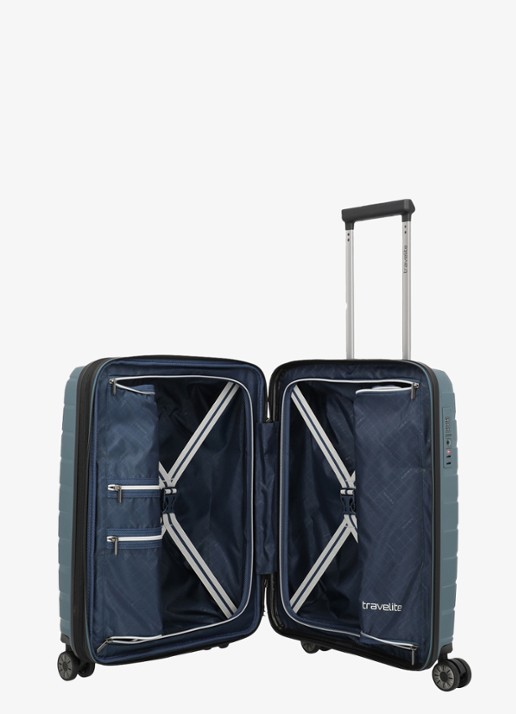 Travelite Air Base S vergrootbare spinner 55 cm - voorkant 3 blauw