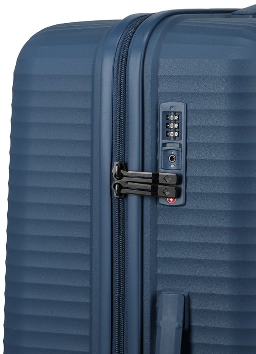 Travelite Air Stripe spinner 77 cm - voorkant 6 donkerblauw
