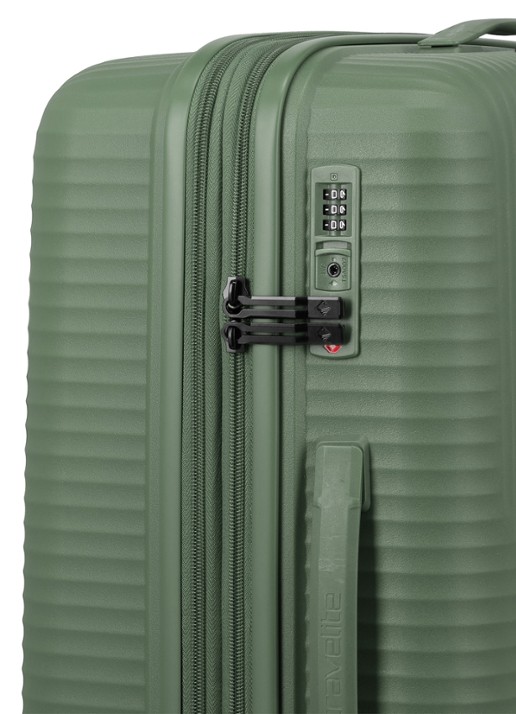 Travelite Air Stripe vergrootbare spinner 66 cm - voorkant 3 groen
