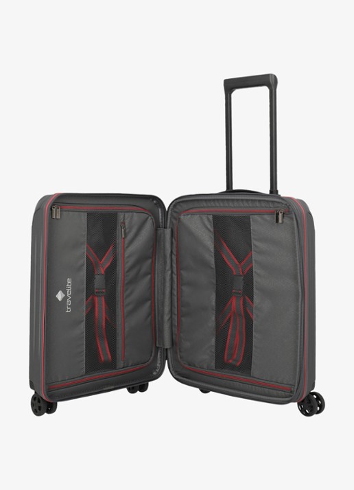 Travelite Dynamiic S vergrootbare spinner 55 cm - voorkant 2 grijs