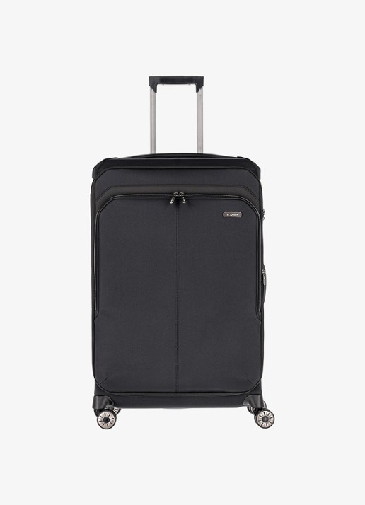 Travelite Priima vergrootbare spinner L 79 cm - voorkant 2 zwart