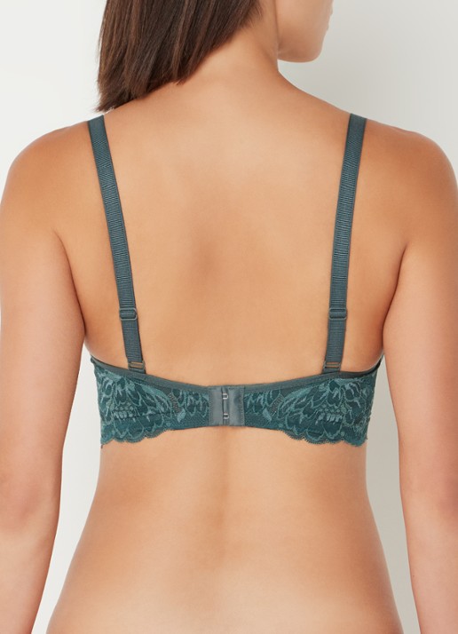 Triumph Amourette bh van kant met beugel - achterkant donkergroen