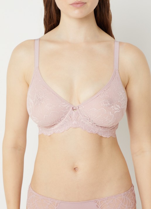 Triumph Amourette Charm longline beugel bh van kant - voorkant 4 roze