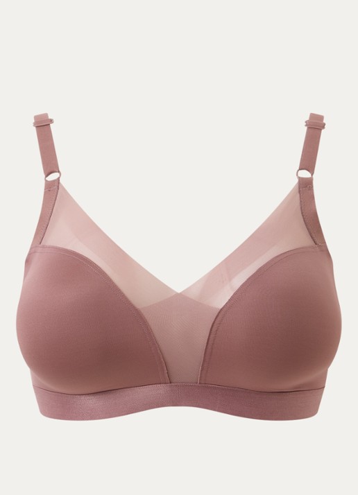 Triumph Bralette met mesh - voorkant 2 taupe