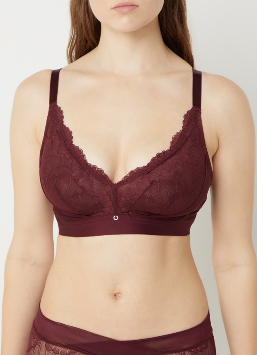 Triumph Love in Lace bralette met kant details - voorkant 4 bordeauxrood