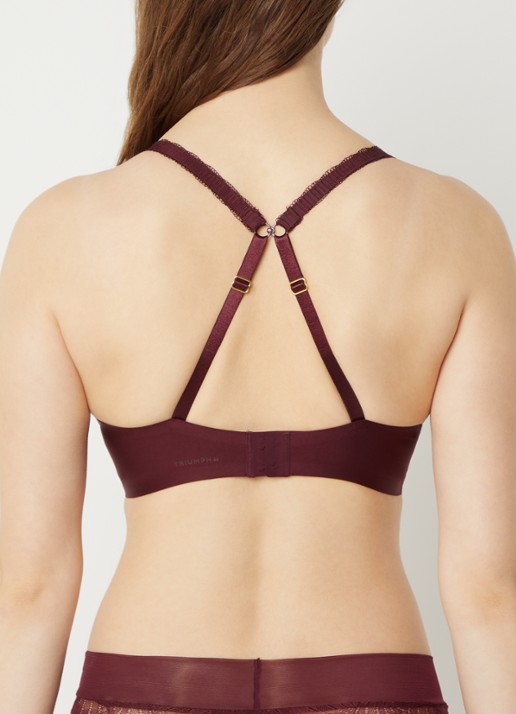 Triumph Love in Lace T-shirt bh met kant details - detail 2 bordeauxrood