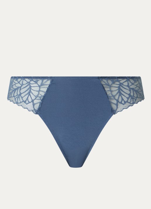 Triumph Modal Tai slip van kant met lurex - voorkant blauwgrijs