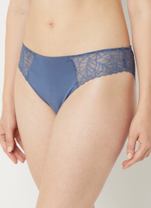 Triumph Modal Tai slip van kant met lurex - voorkant 2 blauwgrijs
