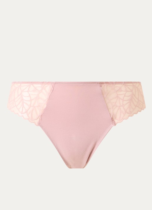Triumph Pretty Modal high waisted hipster van kant met lurex - voorkant blauwgrijs