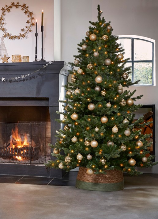 Triumph Tree Sherwood kunstkerstboom met LED verlichting 215 cm - voorkant 3 groen