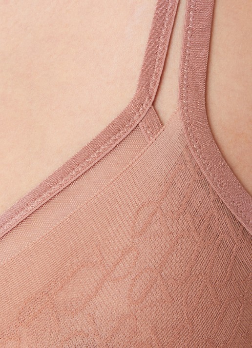 Triumph Triumph Signature beugel bh van mesh met overlay logoprint - detail 5 roestbruin
