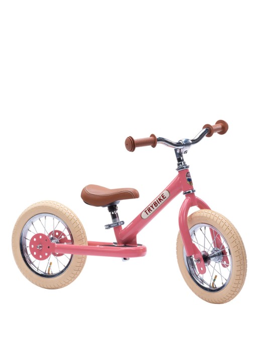Trybike 2-in-1 loopfiets van staal - voorkant 6 roze