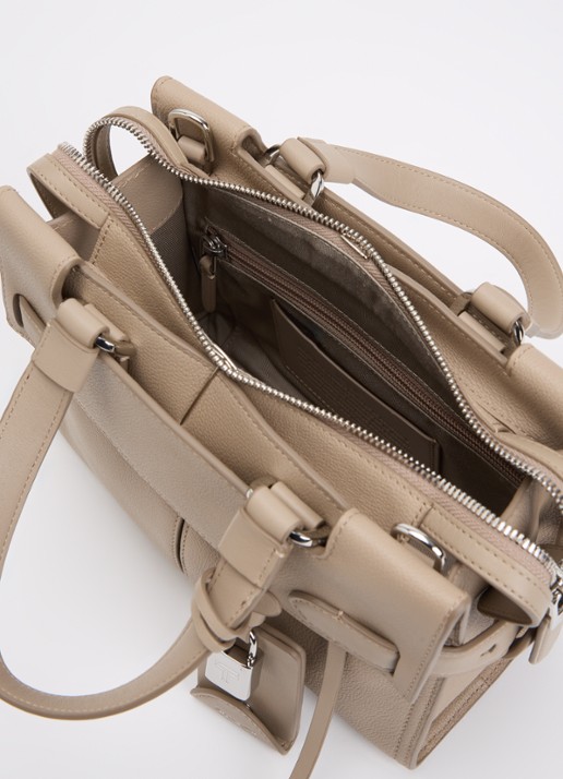 TUMI Agent Small handtas van leer - detail 5 beige