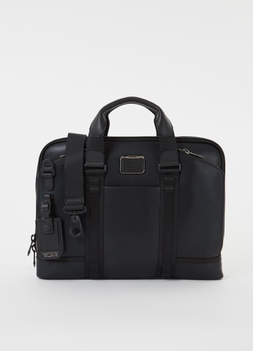 TUMI Alpha Bravo Academy Brief businesstas van leer met 15 inch laptopvak