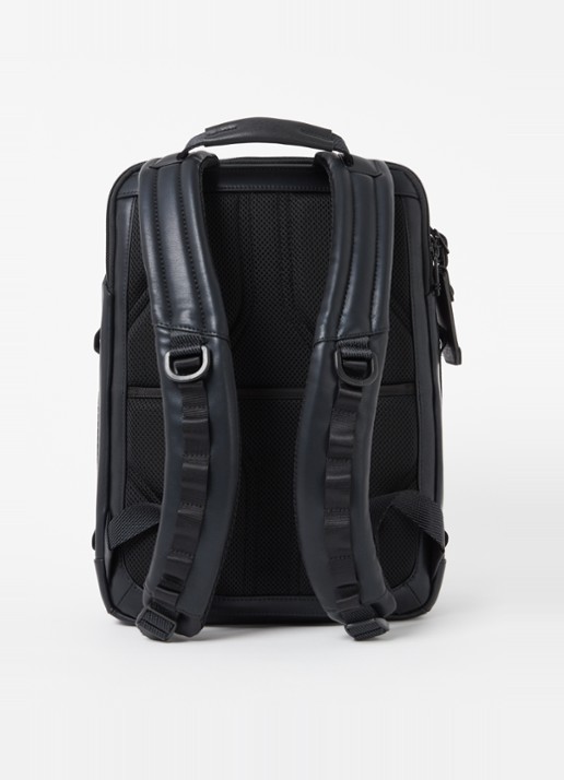 TUMI Alpha Bravo Dynamic rugzak van leer met 15 inch laptopvak  - achterkant zwart
