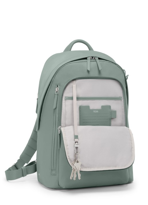 TUMI Halsey rugzak met 14 inch laptopvak - voorkant 4 groen