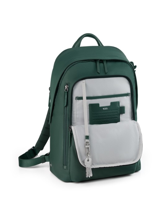 TUMI Halsey rugzak met 14 inch laptopvak - voorkant 5 donkergroen