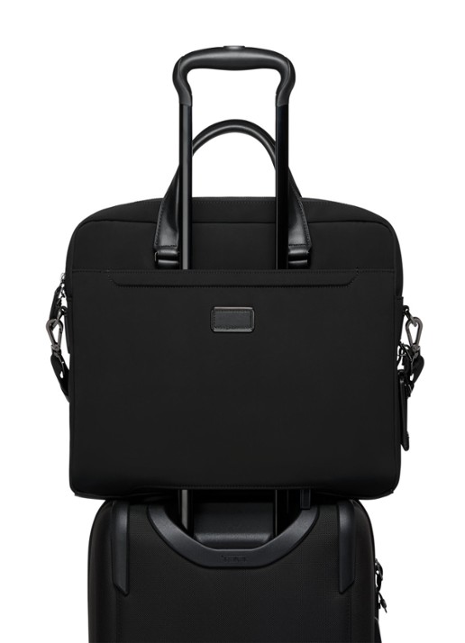 TUMI Harrison Avondale businesstas met 16 inch laptopvak - achterkant 2 zwart