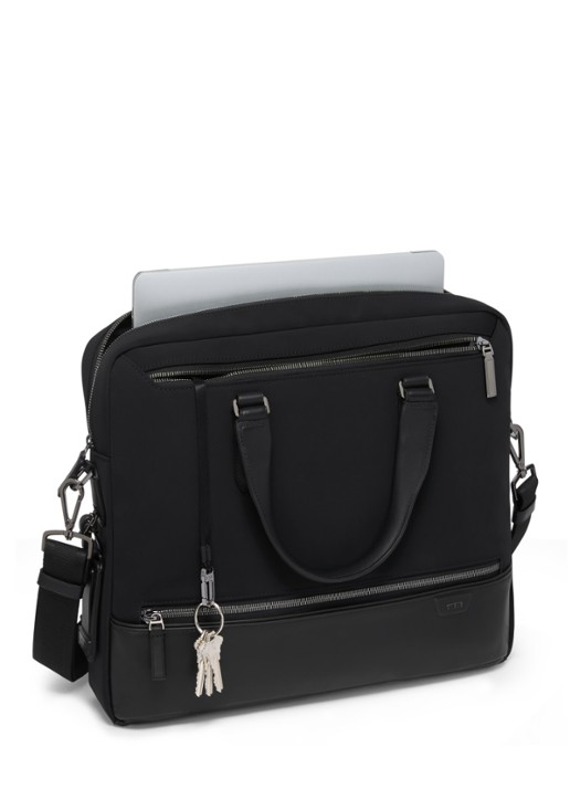 TUMI Harrison Avondale businesstas met 16 inch laptopvak - voorkant 4 zwart