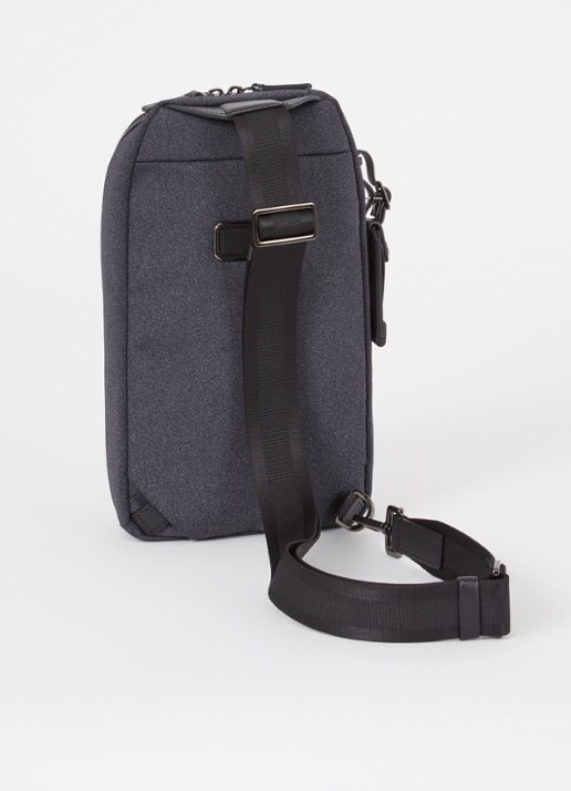 TUMI Harrison Gregory crossbodytas met leren details - achterkant 3 antraciet