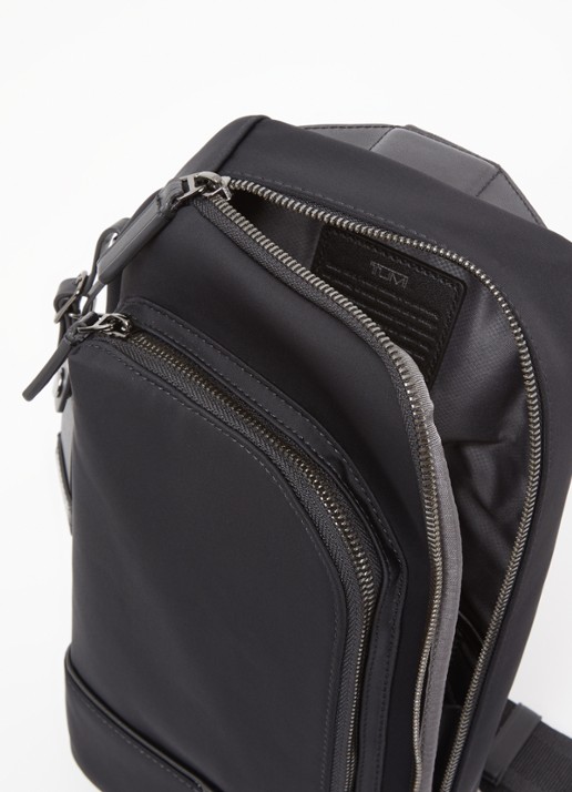TUMI Harrison Gregory Sling crossbodytas met leren details - detail 2 zwart