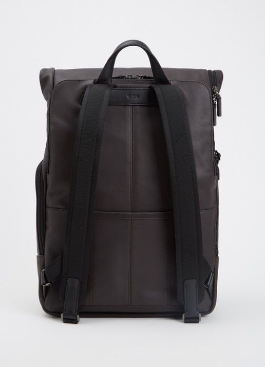 TUMI Harrison Osborn rugzak met 15 inch laptopvak - unisex - achterkant donkerbruin